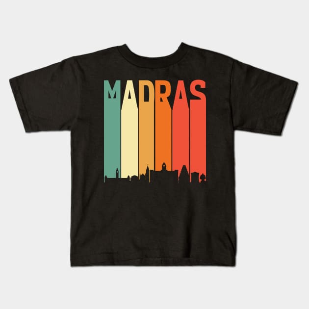 Madras Chennai Skyline Tamil Language Culture Kids T-Shirt by alltheprints